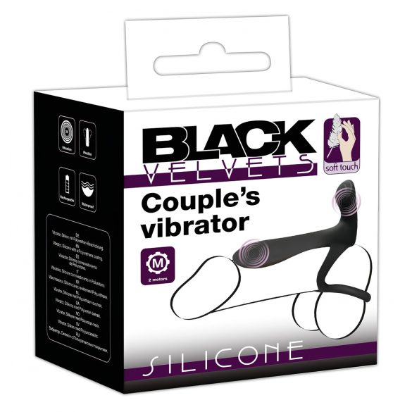 Black Velvet - Vibrador e anel peniano 2em1 recarregável (preto)