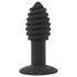 Black Velvet Twist - vibrador anal de silicone recarregável (preto)