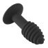 Black Velvet Twist - vibrador anal de silicone recarregável (preto)