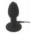 Black Velvet Twist - vibrador anal de silicone recarregável (preto)