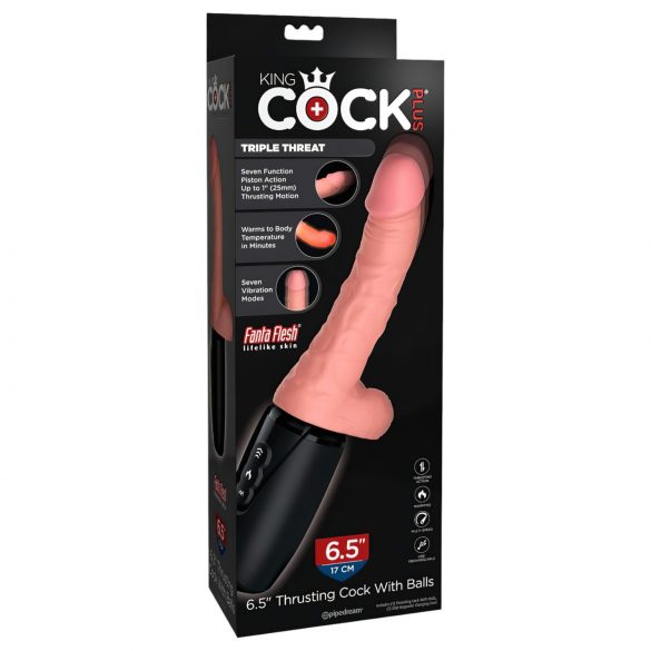 Vibrador Realista King Cock Plus 6,5" - Movimento Naturalista