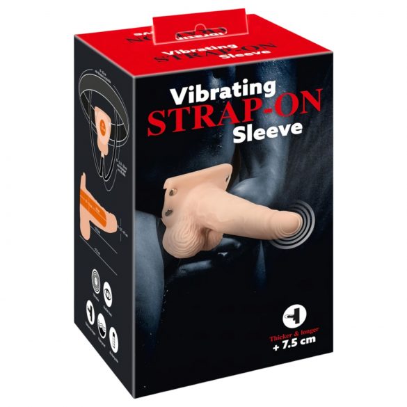 You2Toys Strap-on: Vibrador oco com cinto (natural) recarregável