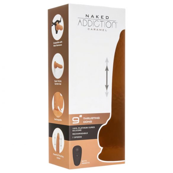 Naked Addiction Thrusting 9 - Vibrador potente rádio s/ fio escuro (23cm)