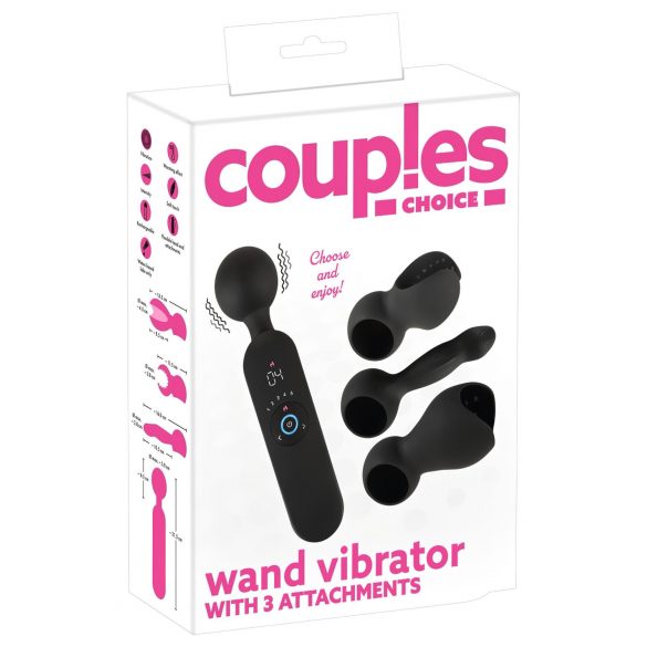 Escolha dos Casais - Vibrador Massageador Aquecido com Bateria (Preto)