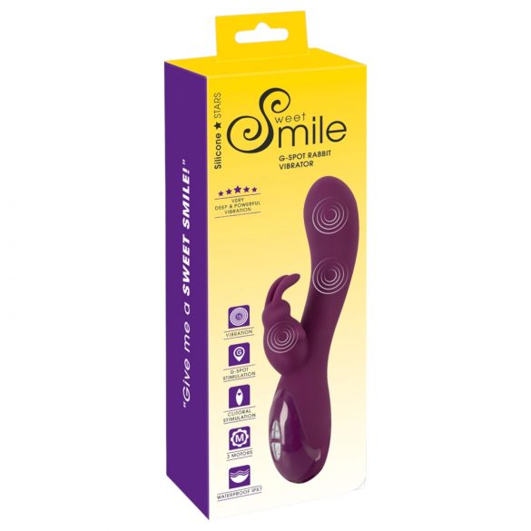 SMILE - Vibrador lilás com 3 motores e estimulador de clitóris