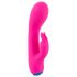 Vibrador recarregável à prova d'água com estimulador clitoriano (rosa)