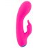 Vibrador recarregável à prova d'água com estimulador clitoriano (rosa)