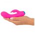 Vibrador recarregável à prova d'água com estimulador clitoriano (rosa)