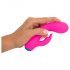 Vibrador recarregável à prova d'água com estimulador clitoriano (rosa)