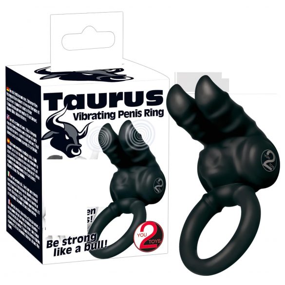 You2Toys - Taurus - Anel peniano vibratório c/ dois motores (preto)