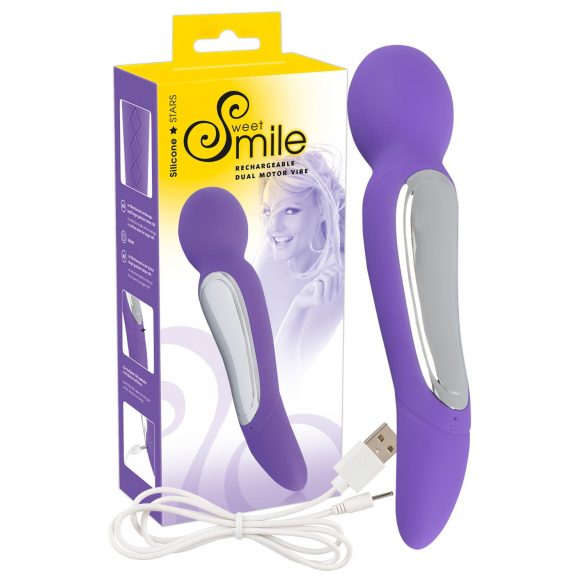 Varinha SMILE - Vibrador massageador dupla motor (roxo)