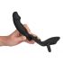 Veludo Negro - Vibrador Anal com Anel Peniano e Escrotal (Preto)