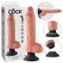 Vibrador King Cock 10 com ventosa (25 cm) - cor natural