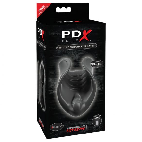 PDX Elite - Vibrador de Pênis de Silicone (Preto)