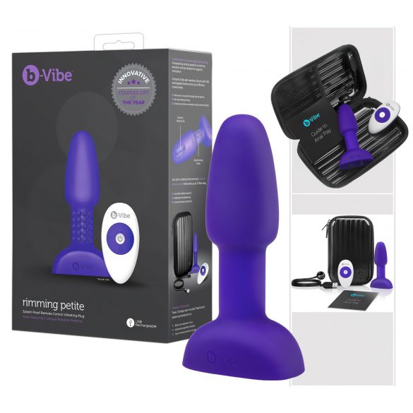 b-Vibe Rimming - vibrador anal rotativo com esferas (roxo)