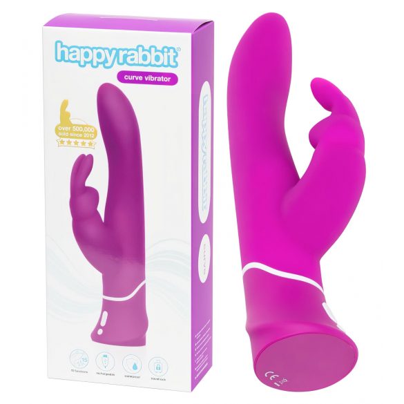 Happyrabbit Curva - Vibrador lilás à prova d'água