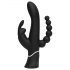 Happyrabbit Triplo - vibrador recarregável preto para clitóris e ânus