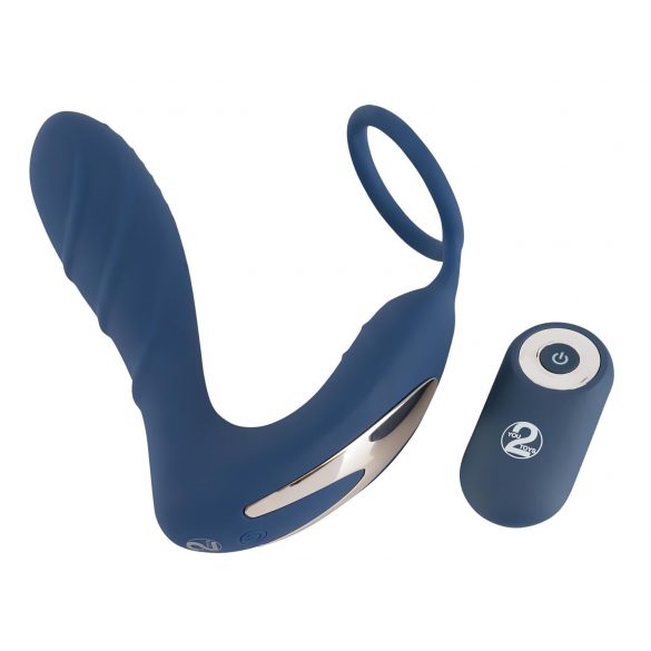 Plug You2Toys - Vibrador anal com anel peniano (azul)