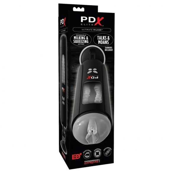 PDX Ultimate Milker - Masturbador Sugador Vibratório (preto)