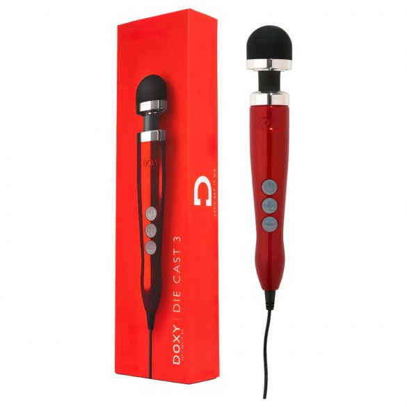 Doxy Die Cast 3 Wand - Vibrador massageador elétrico (vermelho)