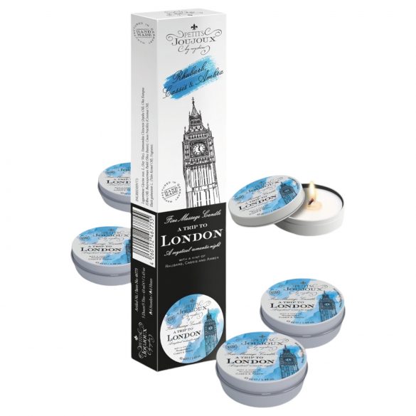 Vela de massagem London - ruibarbo e âmbar (5x43ml)