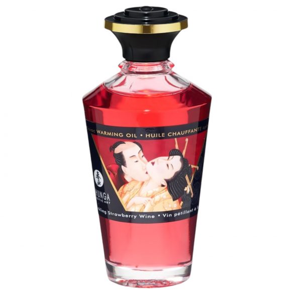 Shunga - Óleo de Massagem Quente - Champanhe e Morango (100ml)