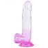 Sunfo - Dildo realista com ventosa 22cm (transparente-roxo)