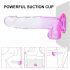 Sunfo - Dildo realista com ventosa 22cm (transparente-roxo)