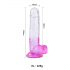 Sunfo - Dildo realista com ventosa 22cm (transparente-roxo)