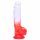 Sunfo - Dildo com Ventosa e Veias - 21cm (Transparente-Vermelho)