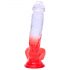 Sunfo - Dildo com Ventosa e Veias - 21cm (Transparente-Vermelho)