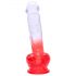 Sunfo - Dildo com Ventosa e Veias - 21cm (Transparente-Vermelho)