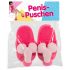 Chinelo pelúcia rosa - forma de pênis