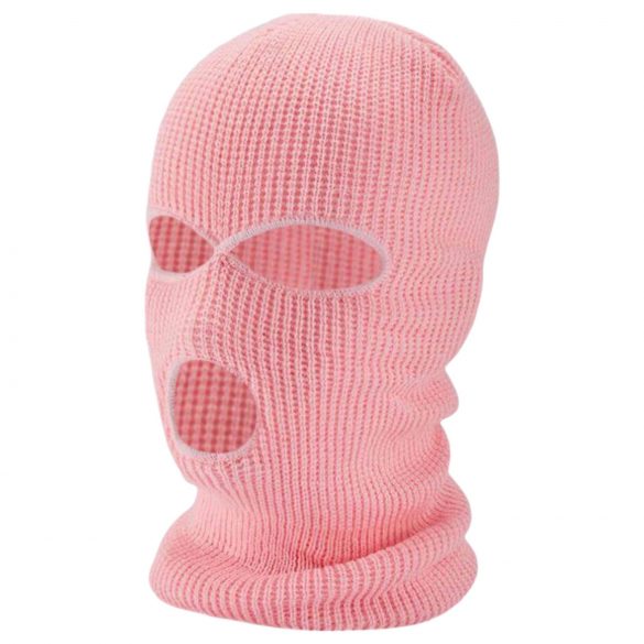 Balaclava rosa tricô com 3 aberturas - Sensual e misteriosa!