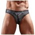 Tanga masculina brilhante com detalhe translúcido (preto)