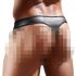 Tanga masculina brilhante com detalhe translúcido (preto)