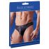 Svenjoyment - Tanga masculina brilhante com zíper e strass (preto)