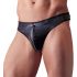 Svenjoyment - Tanga masculina brilhante com zíper e strass (preto)