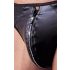 Svenjoyment - Tanga masculina brilhante com zíper e strass (preto)