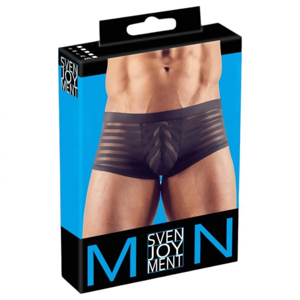 Boxer listrado e transparente (preto) - L