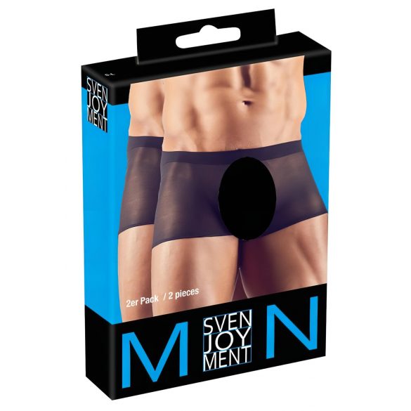 Svenjoyment - Conjunto de boxers transparentes preto (2 peças) S-L