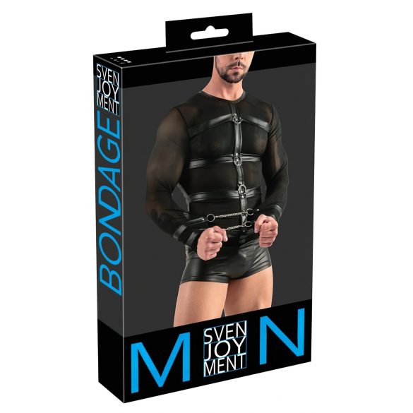 Svenjoyment - arnês peitoral com mangas compridas para homens (preto)