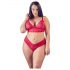 Cottelli Tamanho Plus - Conjunto de Sutiã de Renda Suave (Vermelho)