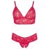 Cottelli Tamanho Plus - Conjunto de Sutiã de Renda Suave (Vermelho)