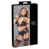 Conjunto Cottelli Bondage - lingerie brilhante rendada (4 peças)