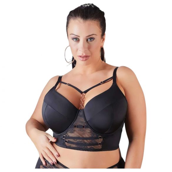 Cottelli Plus Size - Sutiã rendado com alças (preto) - 90D