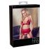 Abierta Fina - conjunto de lingerie com correntes reluzentes (vermelho) - M