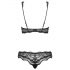 Conjunto Obsessive Luvae floral com strass (preto)