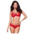 Obsessive 860-SET-3 - Conjunto vermelho rendado com rosas