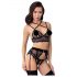 Abierta Fina - conjunto de lingerie rendada (preto)